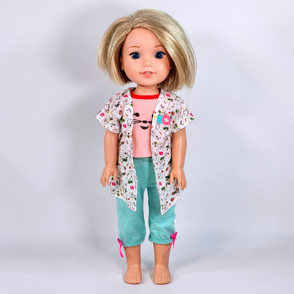 American Girl WellieWishers Camille Doll 14.5" Blonde Blue Eyes Bunny Outfit